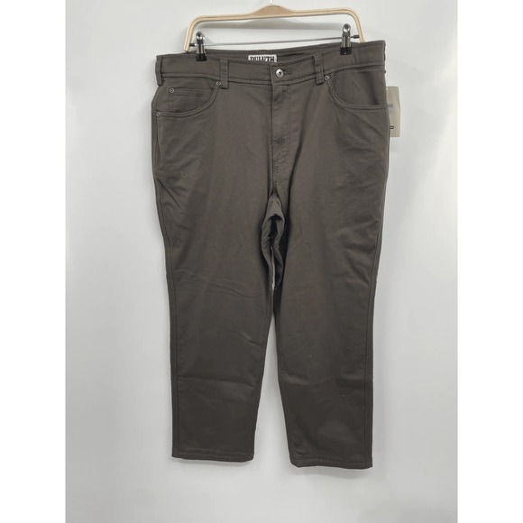 Duluth Trading Co Mens Fire Hose Flannel Lined Pants 38x30 Relaxed Fit Brown NWT